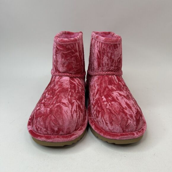 UGG Classic Mini II Pink 3 Velvet Boot “Raspberry Wool” 2023 - Picture 2 of 5